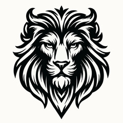 Fototapeta premium Powerful tribal lion head vector illustration perfect for a wild animal tattoo or mascot design