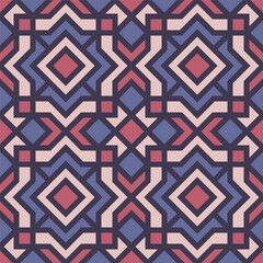 Geometric Style Detailed Abstract Pattern Design with Decorative Square Diamond Shape