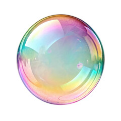 Colorful soap bubble reflects light beautifully, showcasing spectrum of colors and smooth surface that captivates eye