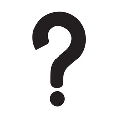 Black Question Mark Icon for Uncertainty, Inquiry, and Curiosity