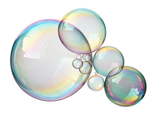 Bubbles float gracefully in air, reflecting light and creating mesmerizing display of colors and shapes, perfect for any joyful moment