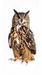 Obraz premium Owl sitting on white background, no shadow