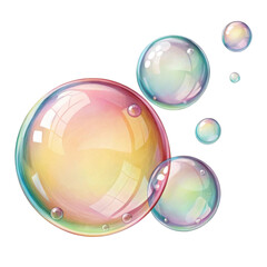 Colorful soap bubbles float gracefully in air reflecting light and creating joyful atmosphere