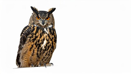 Naklejka premium Owl sitting on white background, no shadow
