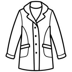 Coat line art vector