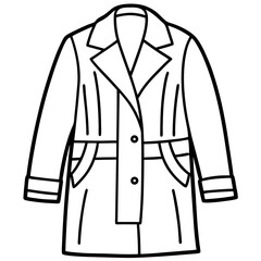 Coat line art vector