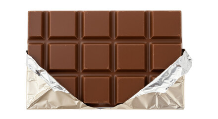 Isolated Chocolate Bar in Foil Wrapper
