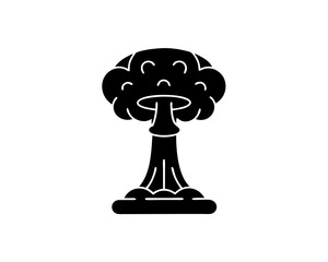 creative details Outline silhouette mushroom cloud nuclear explosion icon vector