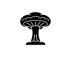 creative details Outline silhouette mushroom cloud nuclear explosion icon vector