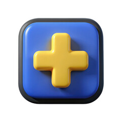 Obraz premium 3d plus icon button isolated on white background