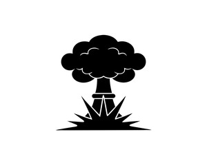 creative details Outline silhouette mushroom cloud nuclear explosion icon vector