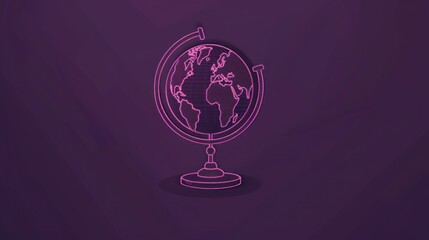 Simple, outlined globe on a stand