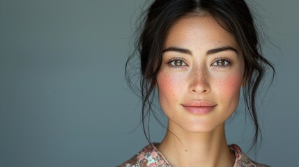 Radiant woman with natural beauty
