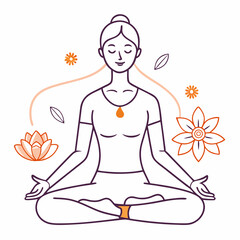 silhouette of yoga woman