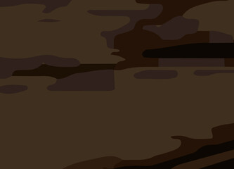 camouflage-style abstract pattern in earthy brown and orange tones. The design includes irregular, fluid shapes in varying shades, Burnt orange, Sienna, Tan, Chocolate brown, Dark coffee black wall