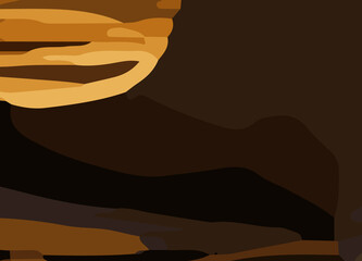 camouflage-style abstract pattern in earthy brown and orange tones. The design includes irregular, fluid shapes in varying shades, Burnt orange, Sienna, Tan, Chocolate brown, Dark coffee black wall