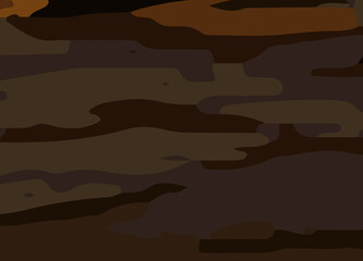 camouflage-style abstract pattern in earthy brown and orange tones. The design includes irregular, fluid shapes in varying shades, Burnt orange, Sienna, Tan, Chocolate brown, Dark coffee black wall