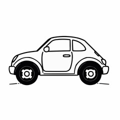Fototapeta premium Black and white retro car illustration.