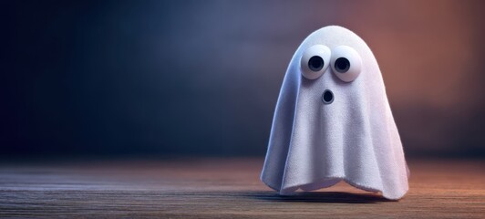 The playful ghost with googly eyes ready for Halloween festivities.