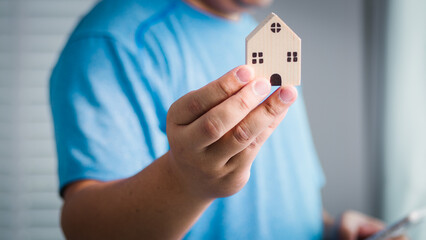 Real estate purchase guide home buying process residential market modern environment close-up...