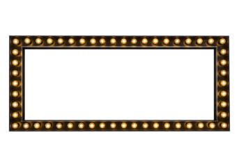 Marquee Light Frame Blank Rectangular Stage Border with Illuminated Bulbs for Design Elements