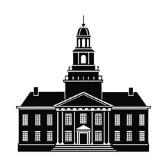 Independence Hall vector silhouette 