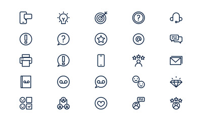 Customer service icon representing support, communication, and client assistance in outline style