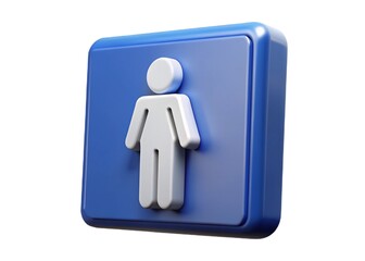 Create a 3D illustration of a modern women's restroom sign. 