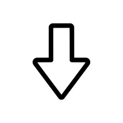 Downward Arrow Icon Representing Direction or Download