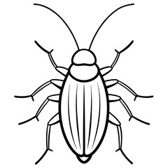 cockroaches line art vector