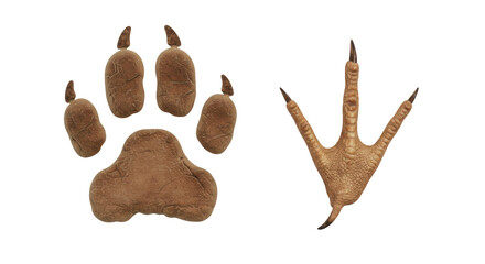 Isolated Animal Paw Prints