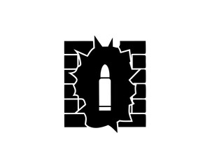Obraz premium creative details Outline silhouette Cracked Wall Bullet Broken Hole icon vector