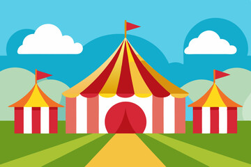 Naklejka premium circus tent vector illustration