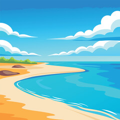  Top view of the ocean beach with soft waves summer landscape flat landscape