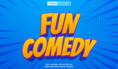 Editable 3d text style effect - Fun Comedy text effect Template