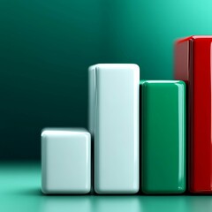 Colorful 3D Bar Graph Illustrating Growth