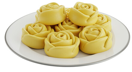 Isolated rose shaped chinese buns