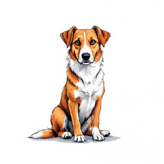 Foxhound dog Vector Illustration isolated