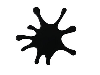 Black liquid splotch isolated on transparent background