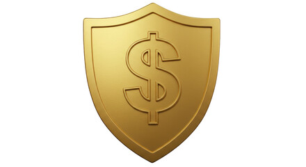 Isolated Golden Dollar Shield