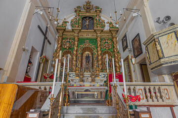 Altar of the Oratory of the Most Holy Crucifix in Cagliari. Sardinia, Italy