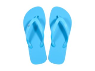 Pair of blue flip flops isolated on transparent background