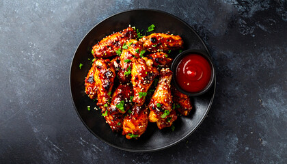 Spicy BBQ Chicken Wings with Ketchup