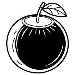 Coconut line art vector