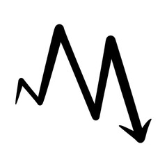Zigzag arrow doodle icon going down with simple design © Guntur