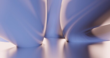Abstract architecture background interior with curved design 3d render
