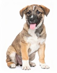 Obraz premium Cute puppy over white background