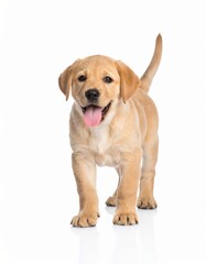 Cute puppy over white background