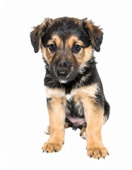 Cute puppy over white background