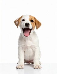 Cute puppy over white background